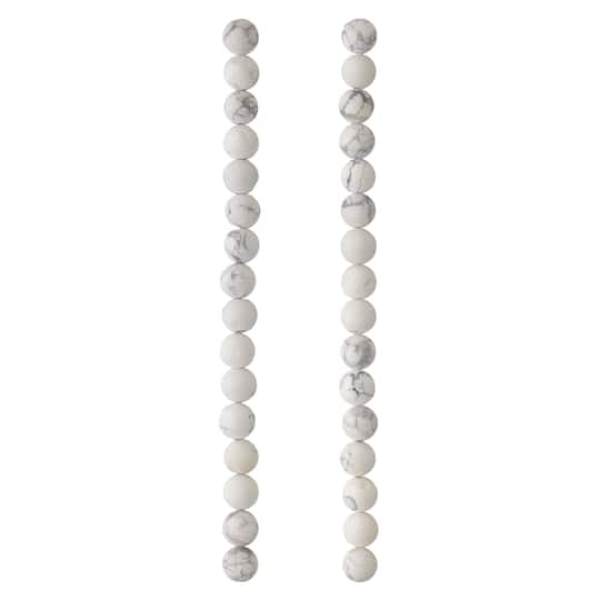 White &#x26; Gray Matte Howlite Round Beads, 8mm by Bead Landing&#x2122;